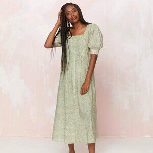 Christy Dawn Rain Dress in Green Climbing Daisy